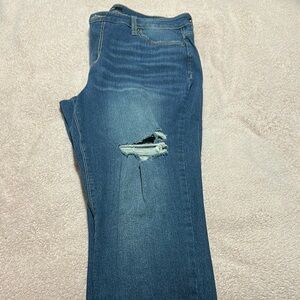Women's Blue Distressed Jeans